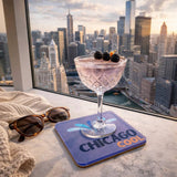 Bon Voyage Acrylic Coasters, Chicago with Holder - view 04