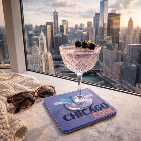 Bon Voyage Acrylic Coasters, Chicago with Holder - view 04