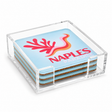 Bon Voyage Acrylic Coasters, Naples with Holder