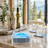 Bon Voyage Acrylic Coasters, Aspen with Holder - alternate view