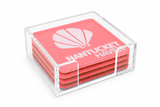 Bon Voyage Acrylic Coasters, Nantucket with Holder - view 05
