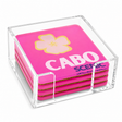 Bon Voyage Acrylic Coasters, Cabo with Holder