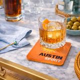 Bon Voyage Acrylic Coasters, Austin with Holder - view 04