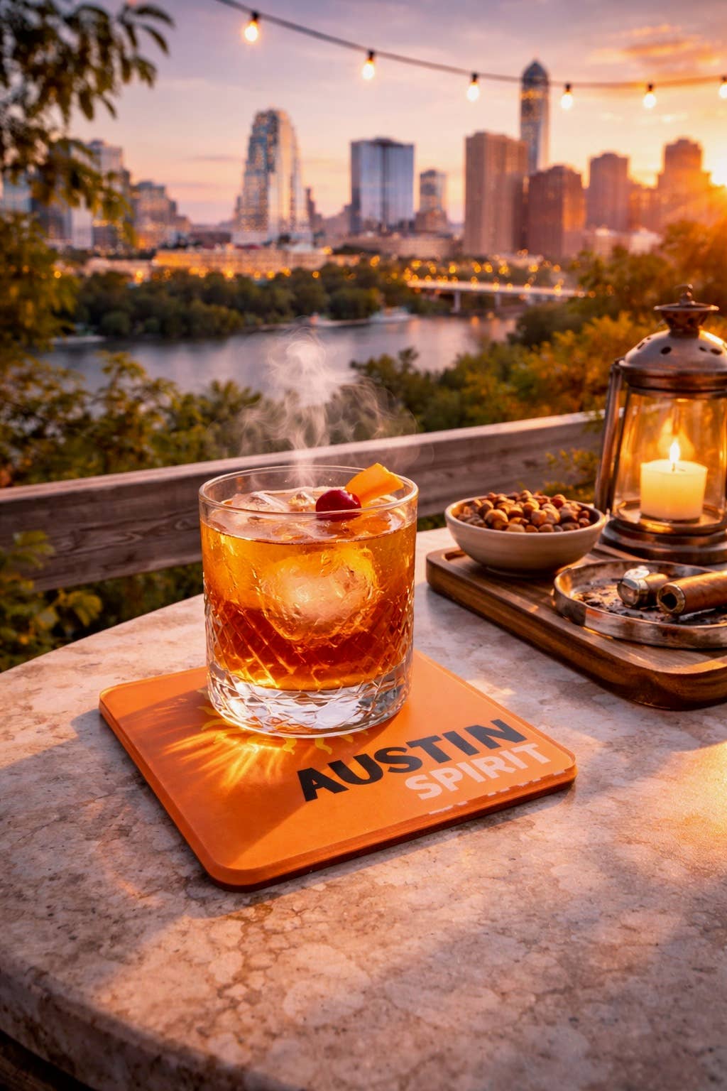 Bon Voyage Acrylic Coasters, Austin with Holder - view 06