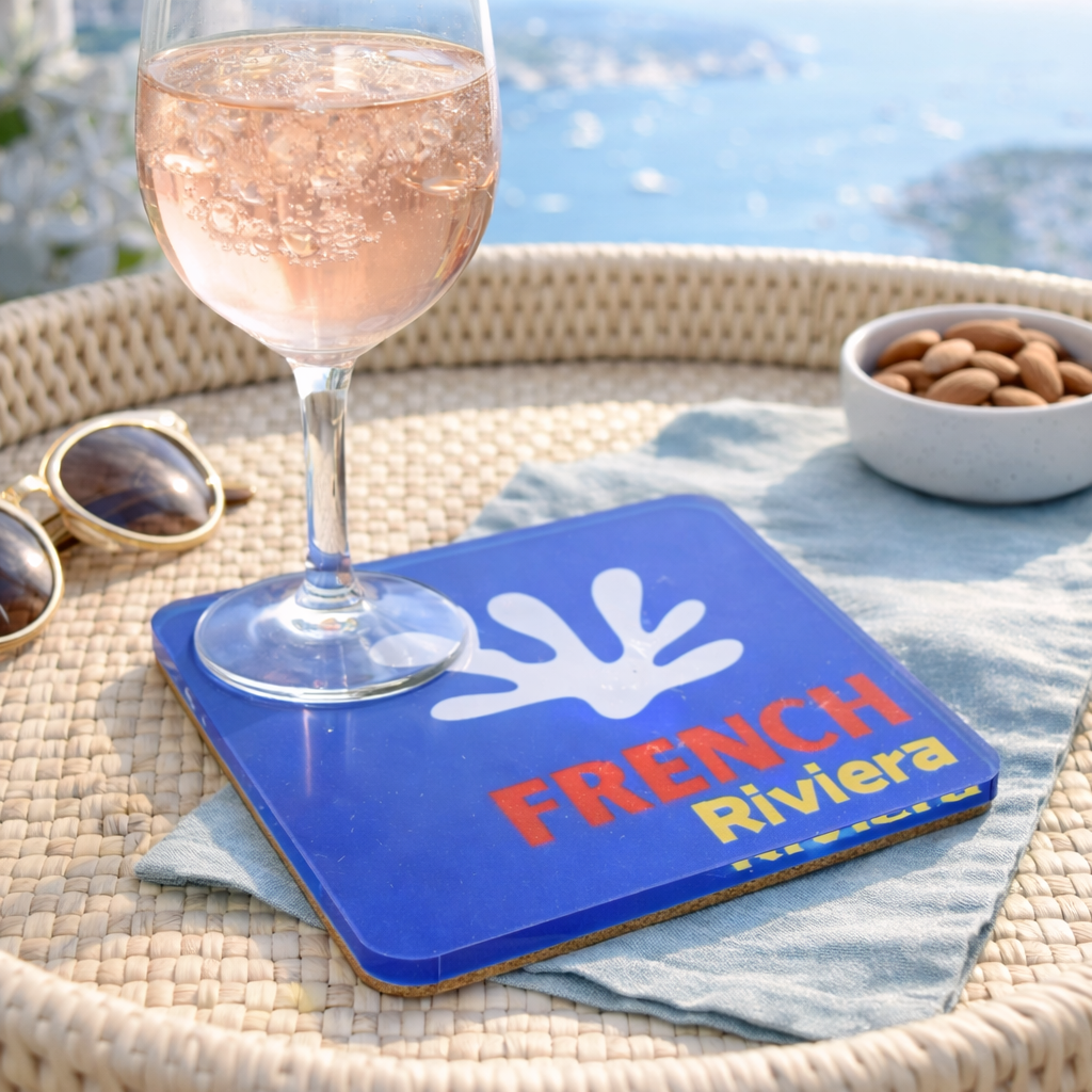 Bon Voyage Acrylic Coasters, French Riviera with Holder - view 03