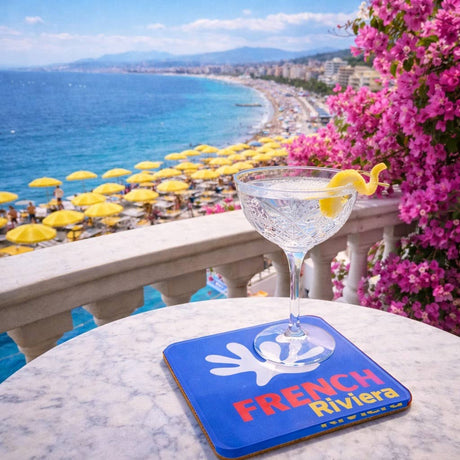 Bon Voyage Acrylic Coasters, French Riviera with Holder - view 04