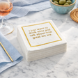 Linen-Feel Cocktail Napkins, Drink Wine and Talk About How Great We Are