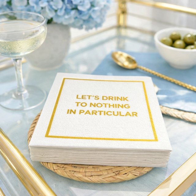 Linen-Feel Cocktail Napkins, Let's Drink