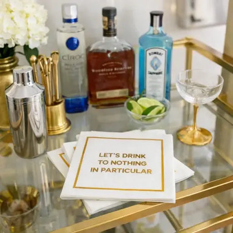 Maven Home Linen-Feel Cocktail Napkins, Let's Drink - view 03