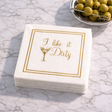 Linen-Feel Cocktail Napkins, I Like It Dirty Martini