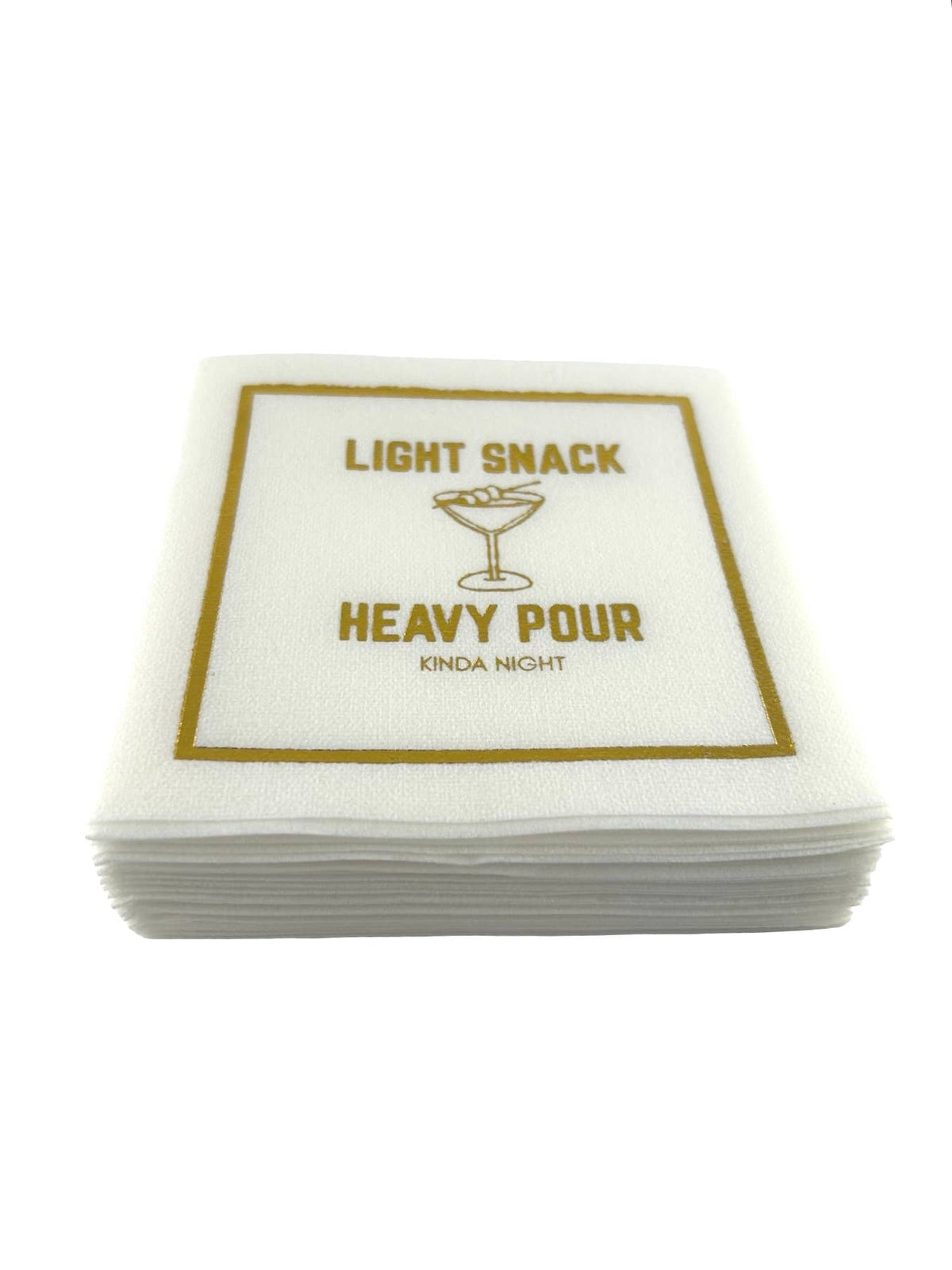 Linen-Feel Cocktail Napkins, Light Snack Heavy Pour - alternate view
