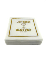 Linen-Feel Cocktail Napkins, Light Snack Heavy Pour - alternate view