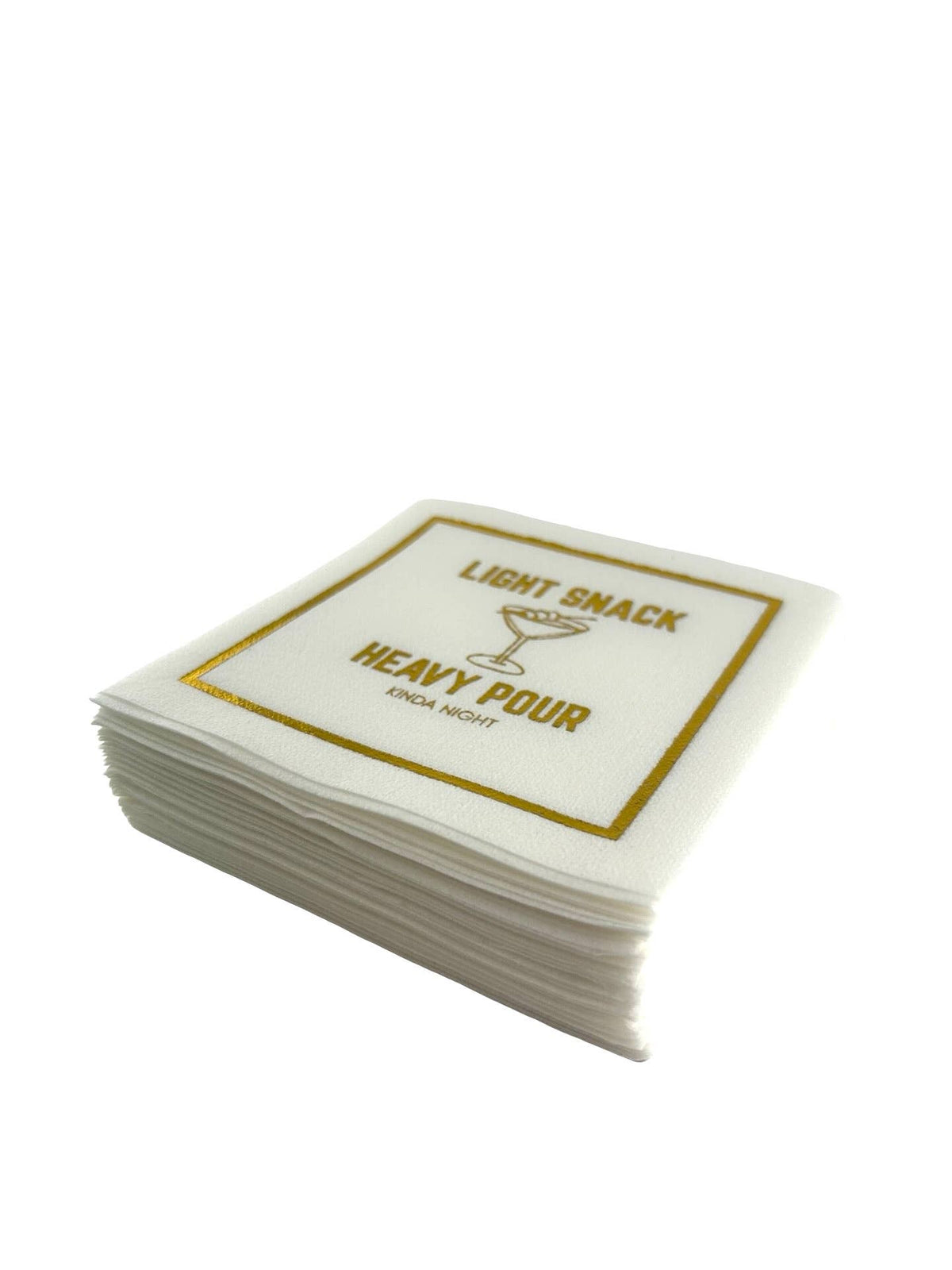 Maven Home Linen-Feel Cocktail Napkins, Light Snack Heavy Pour - view 04