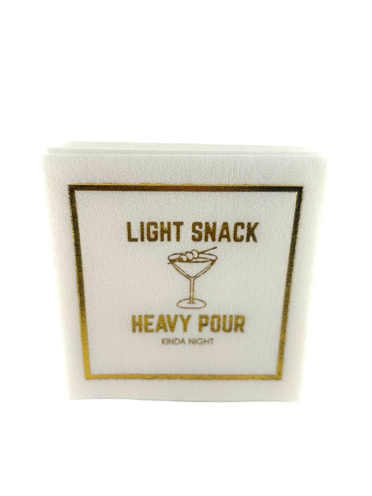 Maven Home Linen-Feel Cocktail Napkins, Light Snack Heavy Pour - view 06