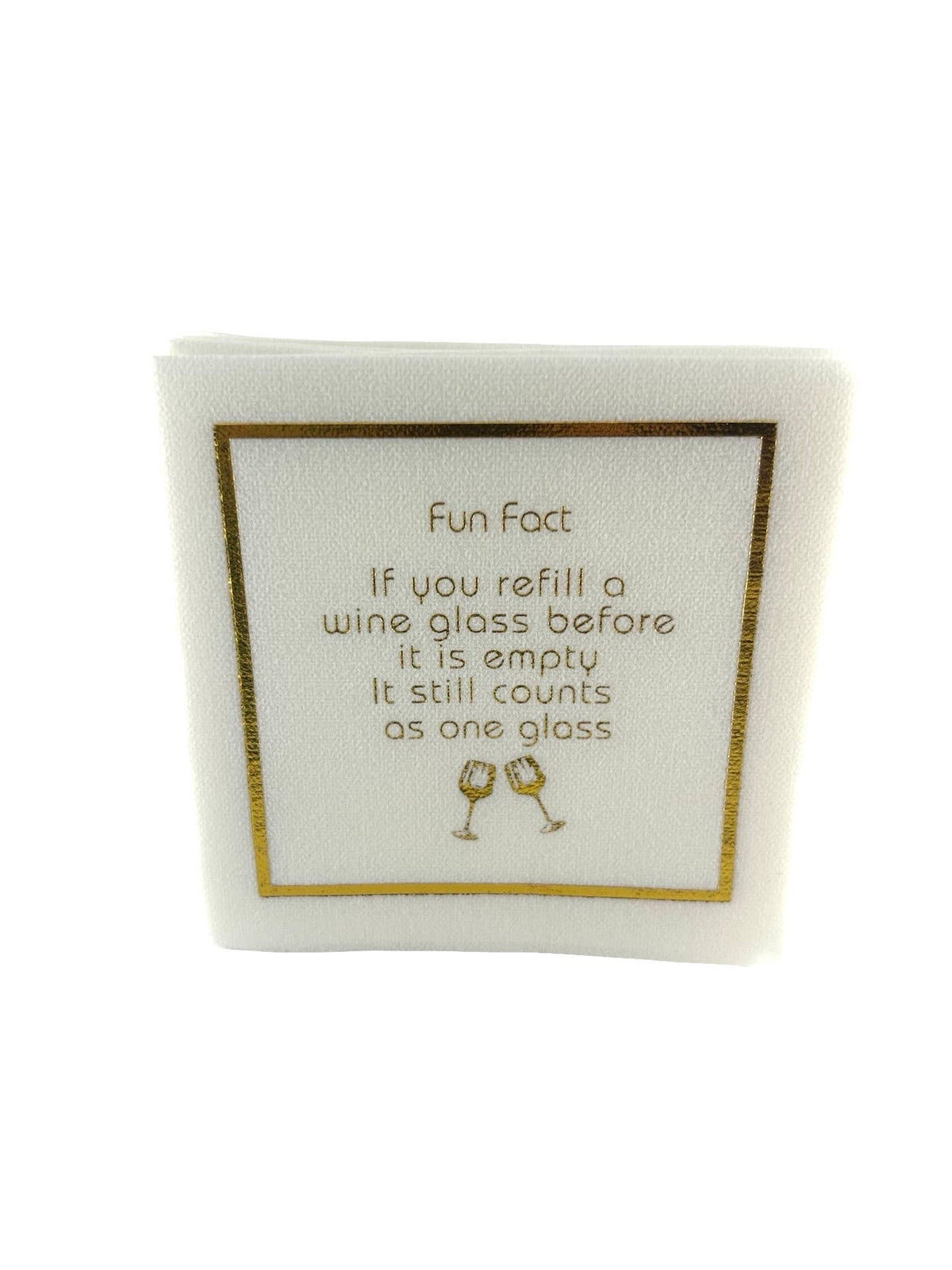 Maven Home Linen-Feel Cocktail Napkins, Fun Fact Refill Wine Glass - view 05