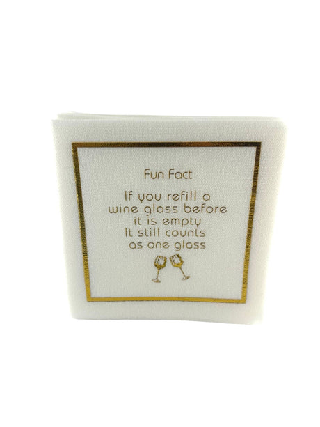 Maven Home Linen-Feel Cocktail Napkins, Fun Fact Refill Wine Glass - view 05