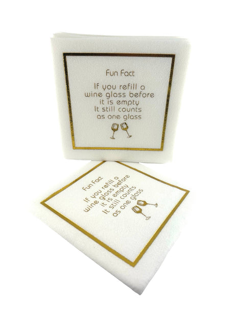 Maven Home Linen-Feel Cocktail Napkins, Fun Fact Refill Wine Glass - view 06