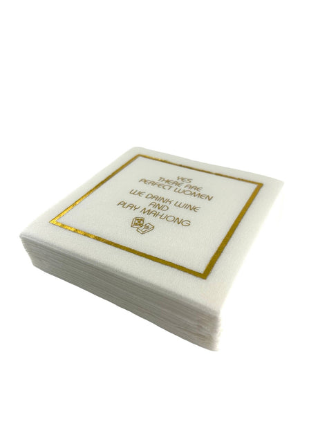 Maven Home Linen-Feel Cocktail Napkins, Perfect Women Drink Wine and Play Mahjong - view 05