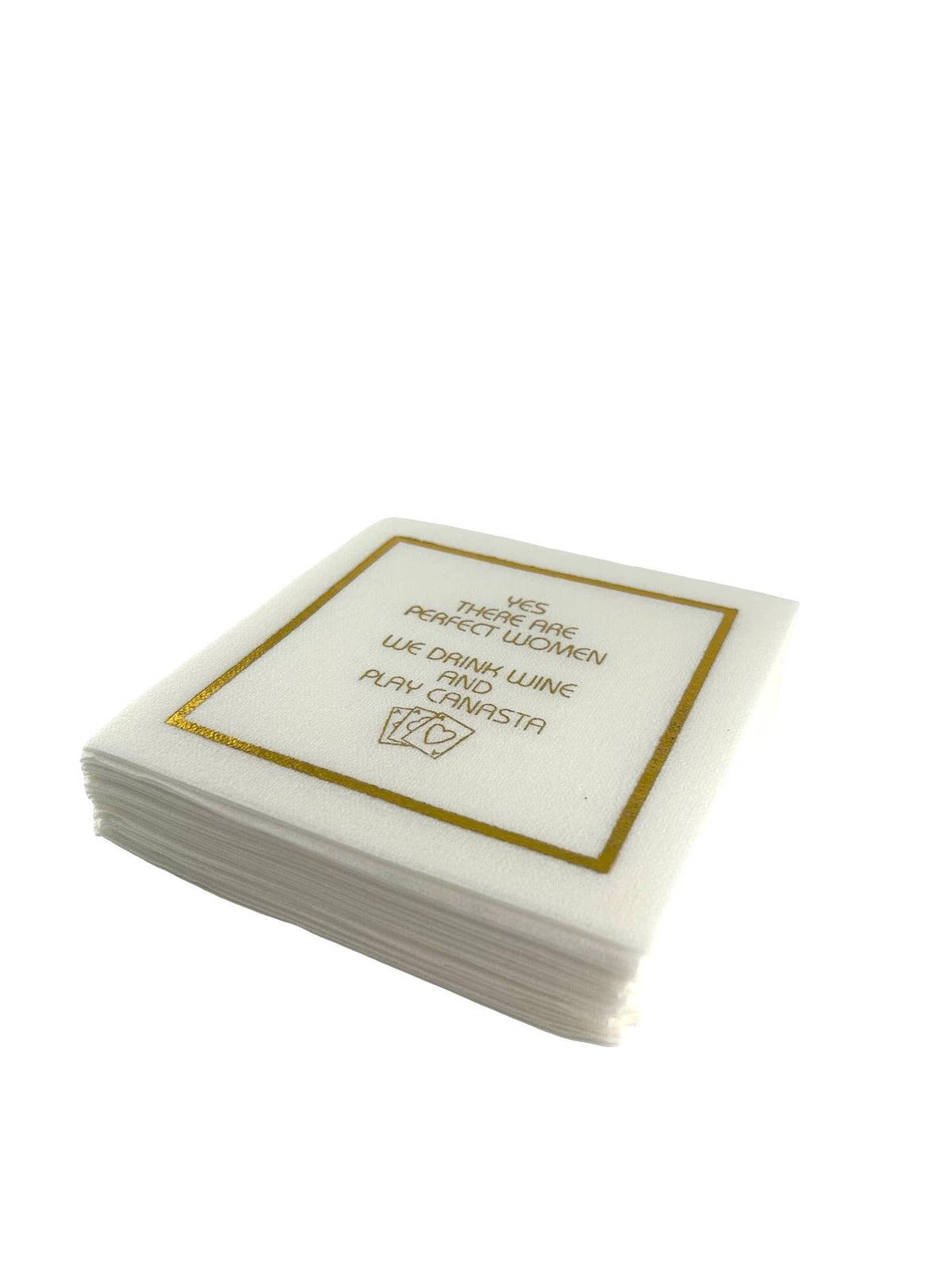 Maven Home Linen-Feel Cocktail Napkins, Perfect Women Drink Wine and Play Canasta - view 03