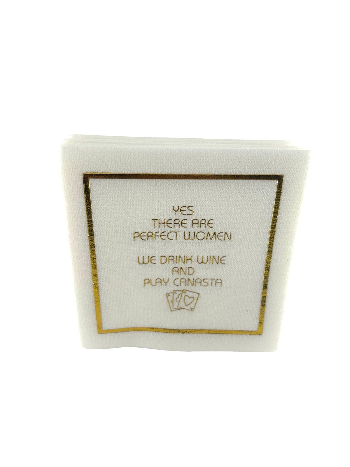 Maven Home Linen-Feel Cocktail Napkins, Perfect Women Drink Wine and Play Canasta - view 05