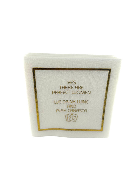 Maven Home Linen-Feel Cocktail Napkins, Perfect Women Drink Wine and Play Canasta - view 05