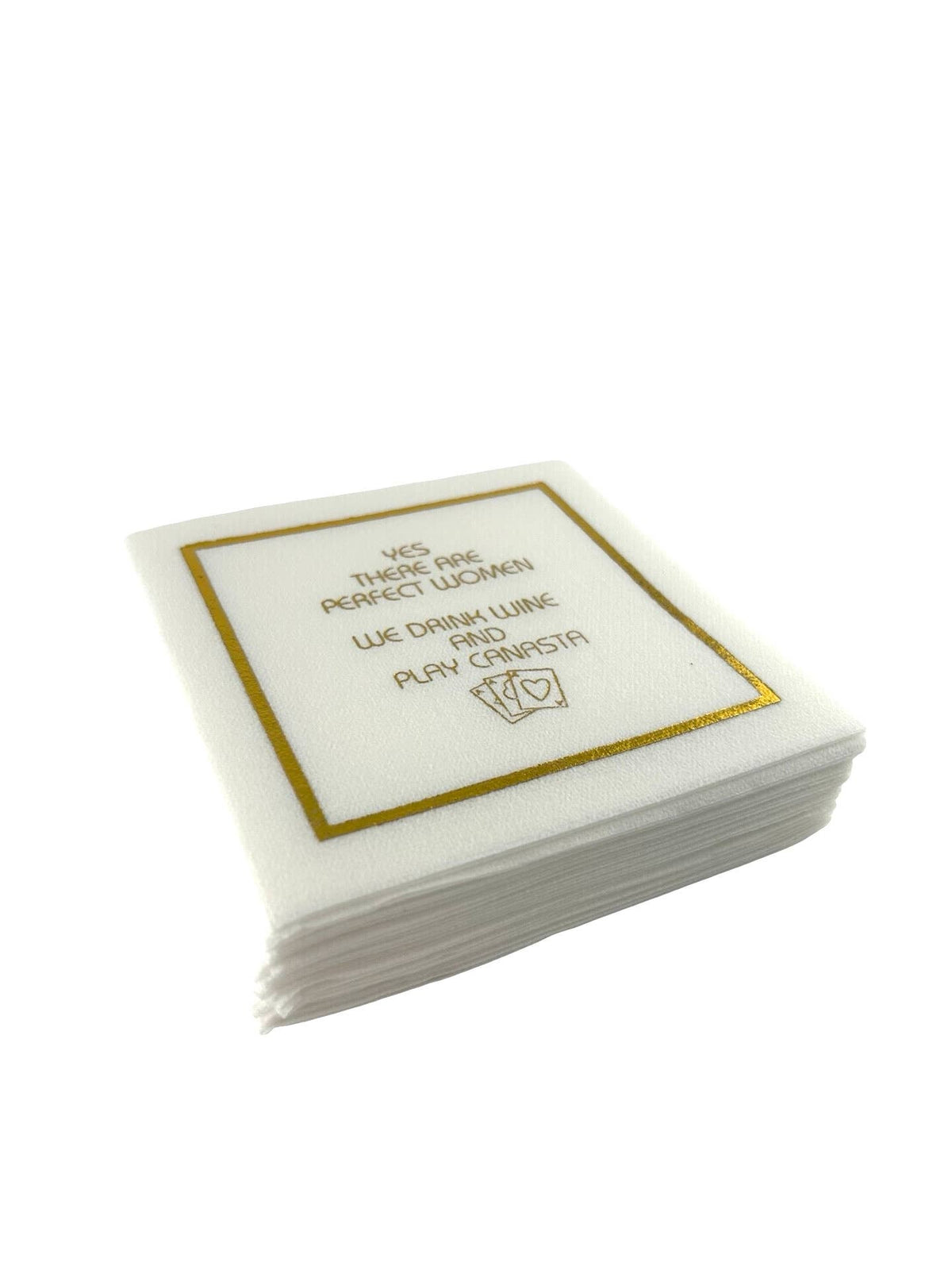 Maven Home Linen-Feel Cocktail Napkins, Perfect Women Drink Wine and Play Canasta - view 06