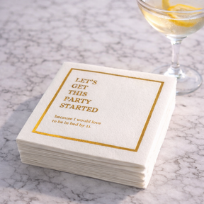 Linen-Feel Cocktail Napkins, Let's Get This Party Started by 11