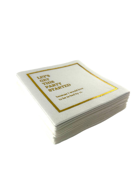 Maven Home Linen-Feel Cocktail Napkins, Let's Get This Party Started by 11 - view 03