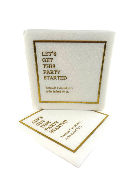 Maven Home Linen-Feel Cocktail Napkins, Let's Get This Party Started by 11 - view 04