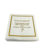 Linen-Feel Cocktail Napkins, Secret to Aging Well: Coffee and Cocktails - alternate view