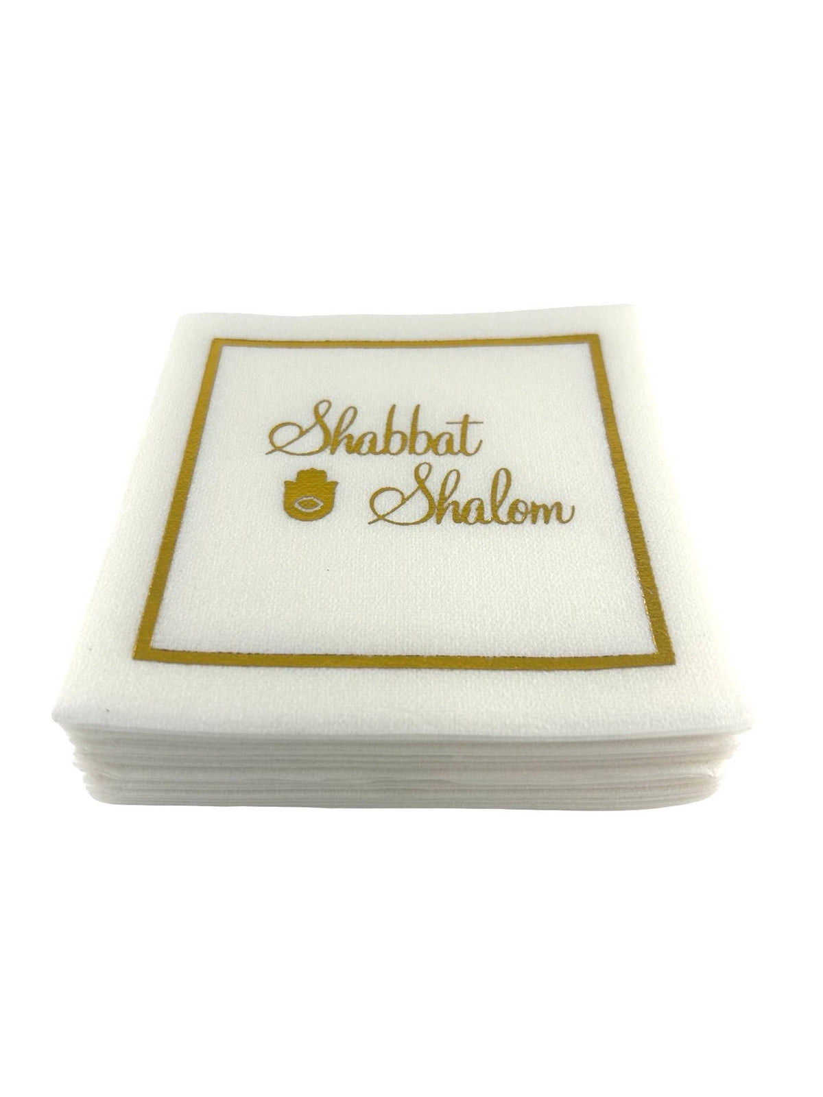 Linen-Feel Cocktail Napkins, Shabbat Shalom - alternate view