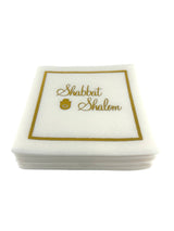 Linen-Feel Cocktail Napkins, Shabbat Shalom - alternate view
