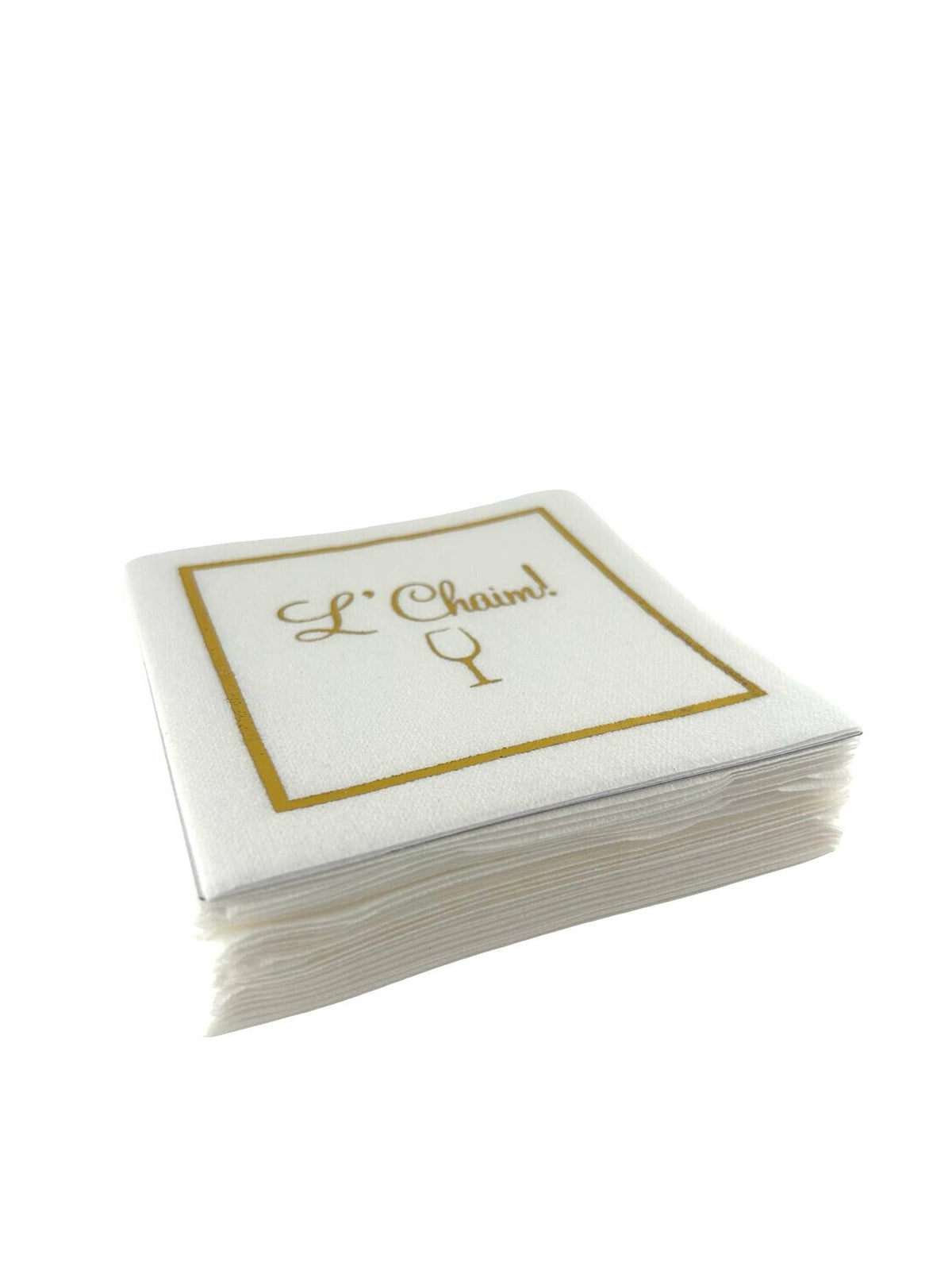 Maven Home Linen-Feel Cocktail Napkins, L'Chaim - view 04