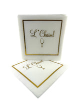 Maven Home Linen-Feel Cocktail Napkins, L'Chaim - view 05