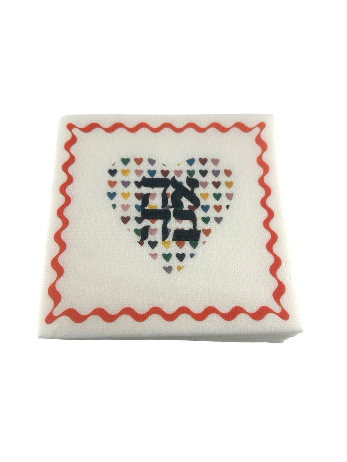 Linen-Feel Cocktail Napkins, Ahava Heart - alternate view