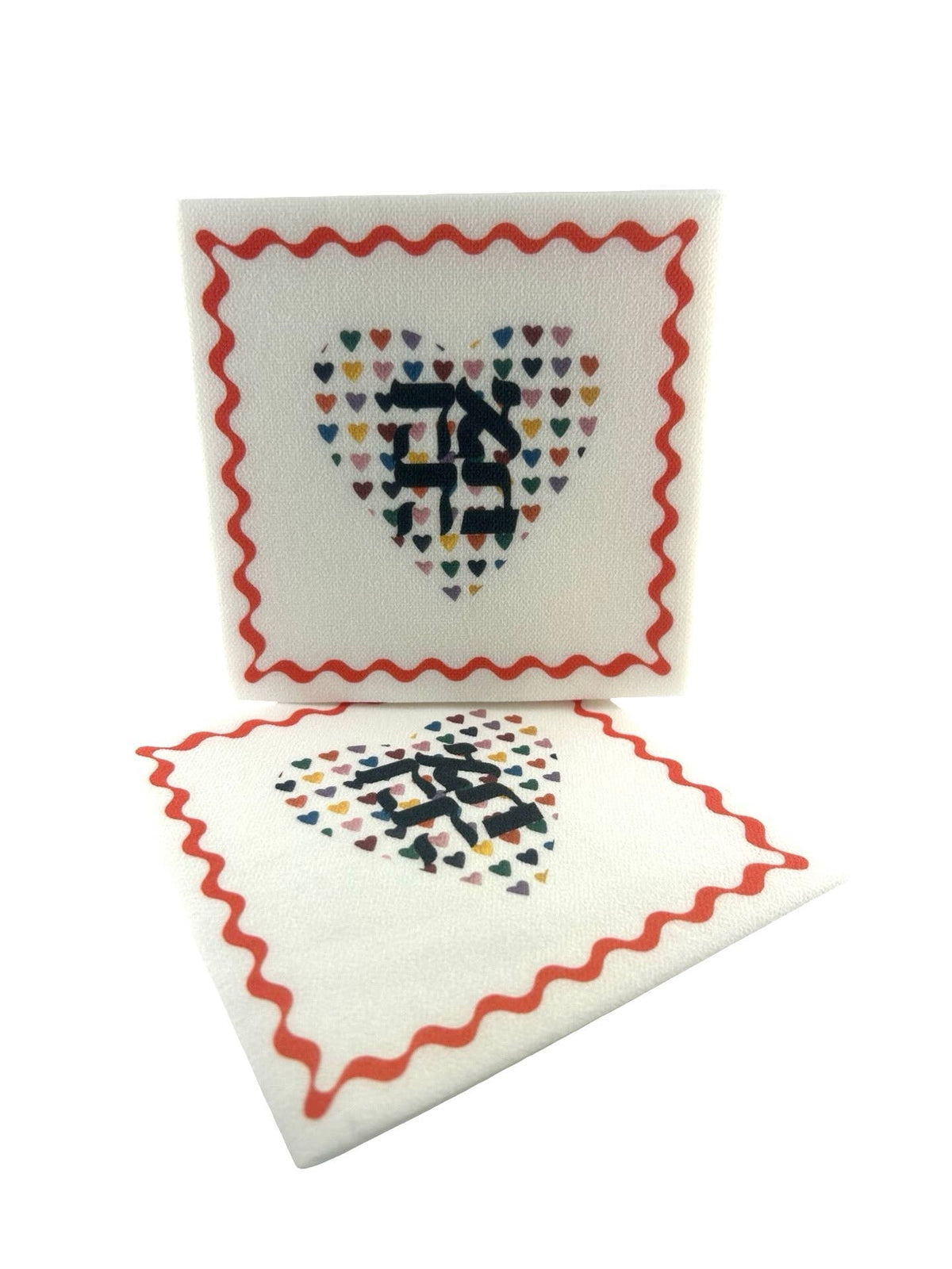 Maven Home Linen-Feel Cocktail Napkins, Ahava Heart - view 06