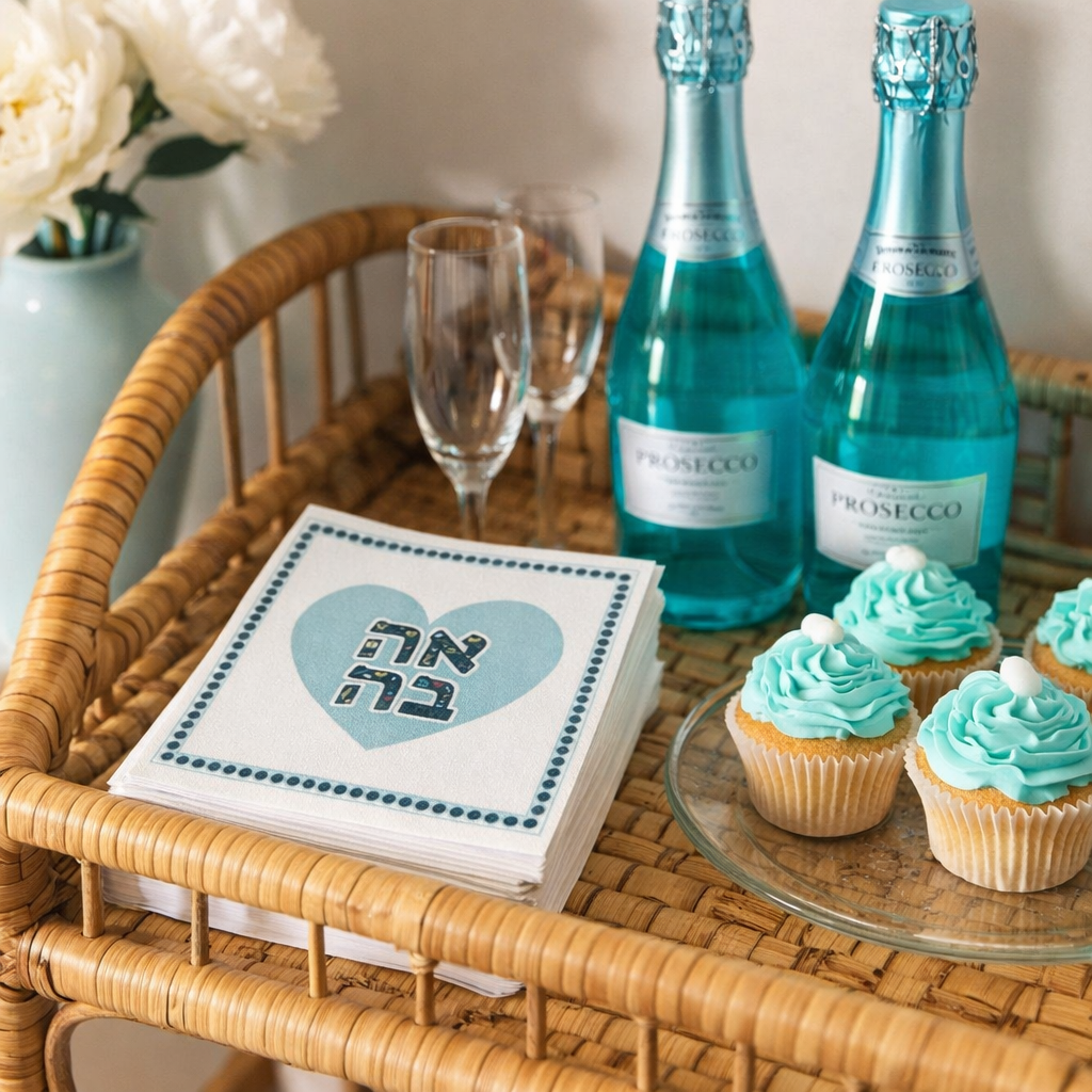 Maven Home Linen-Feel Cocktail Napkins, Ahava Aqua - view 07