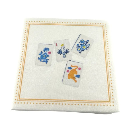 Maven Home Linen-Feel Cocktail Napkins, Mahjong Tile Pattern - view 03