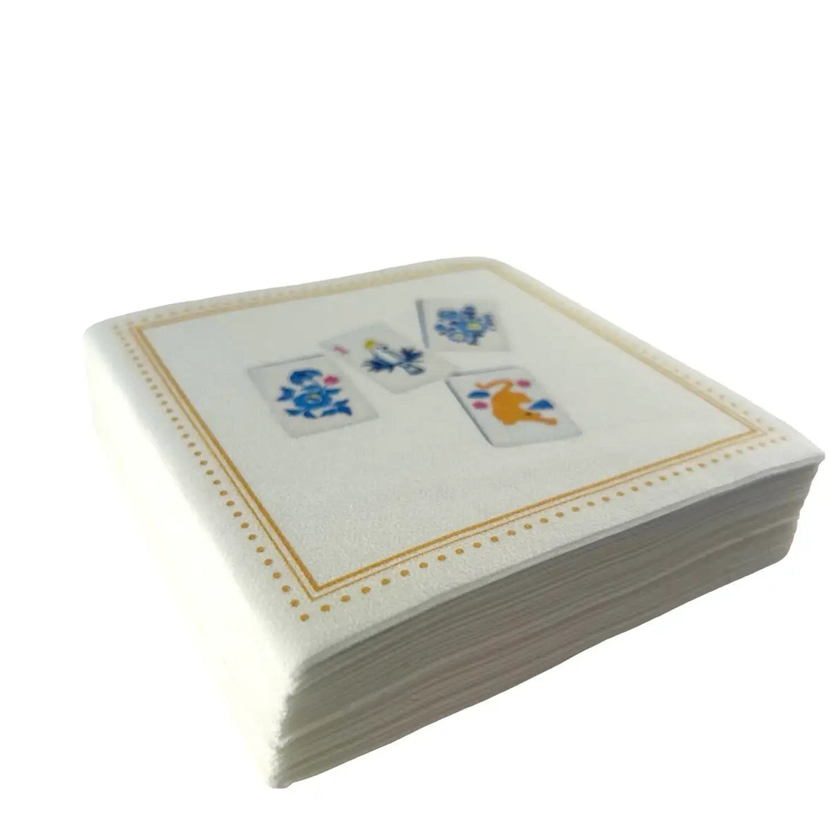 Maven Home Linen-Feel Cocktail Napkins, Mahjong Tile Pattern - view 04