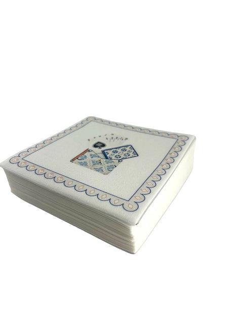 Maven Home Linen-Feel Cocktail Napkins, Card Game - view 06