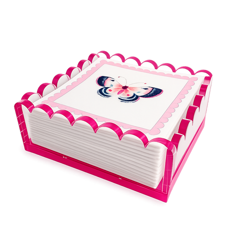 Maven Home Linen-Feel Cocktail Napkins, Pink Butterfly - view 03