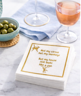 Linen-Feel Cocktail Napkins, Not My Circus, My House Is a Zoo