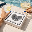 Linen-Feel Cocktail Napkins, Black Bow
