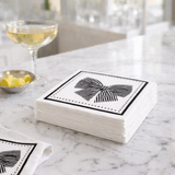 Maven Home Linen-Feel Cocktail Napkins, Black Bow - view 03
