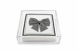 Maven Home Linen-Feel Cocktail Napkins, Black Bow - view 04