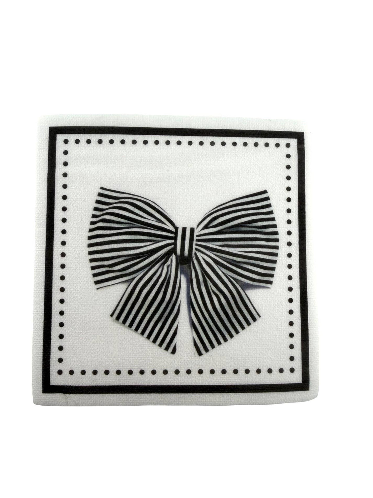 Maven Home Linen-Feel Cocktail Napkins, Black Bow - view 06