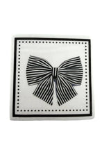 Maven Home Linen-Feel Cocktail Napkins, Black Bow - view 06