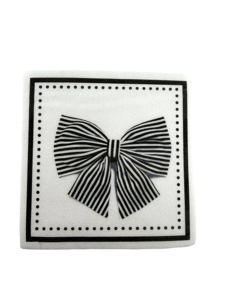 Maven Home Linen-Feel Cocktail Napkins, Black Bow - view 06