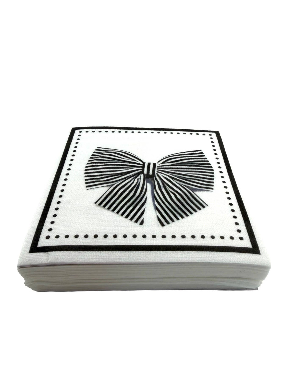Maven Home Linen-Feel Cocktail Napkins, Black Bow - view 10