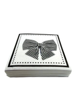 Maven Home Linen-Feel Cocktail Napkins, Black Bow - view 10